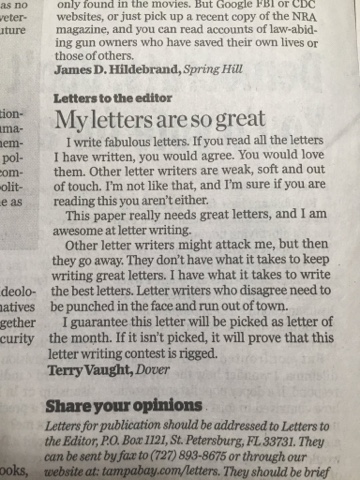 Letter To The Editor Of The Day